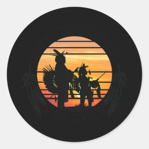Sticker Rond Native American Dad Father's Day Gift Apparel 