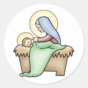 Sticker Rond Nativité