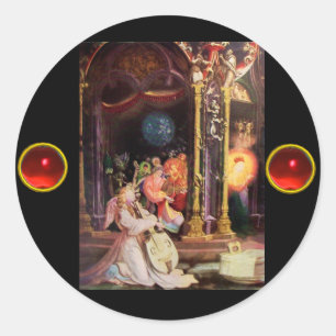 STICKER ROND NATIVITÉ AVEC ANGELS - MAGIE DE NOËL