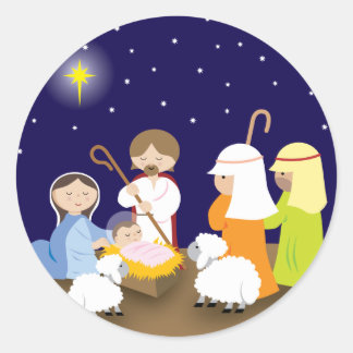 Sticker Rond Nativité du Seigneur