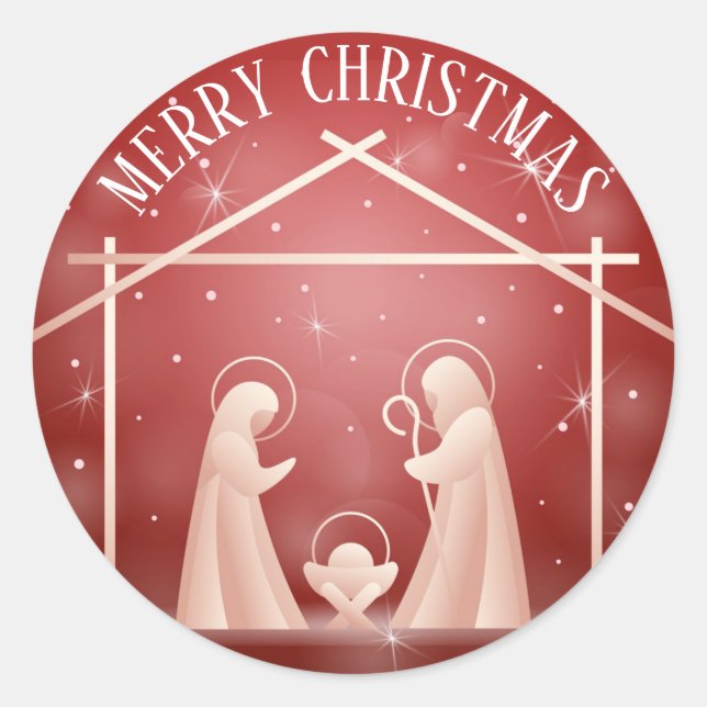 Sticker Rond Nativité Noël (Devant)