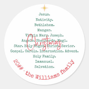 Sticker Rond Nativité Noël Foi chrétienne Jésus Religieux