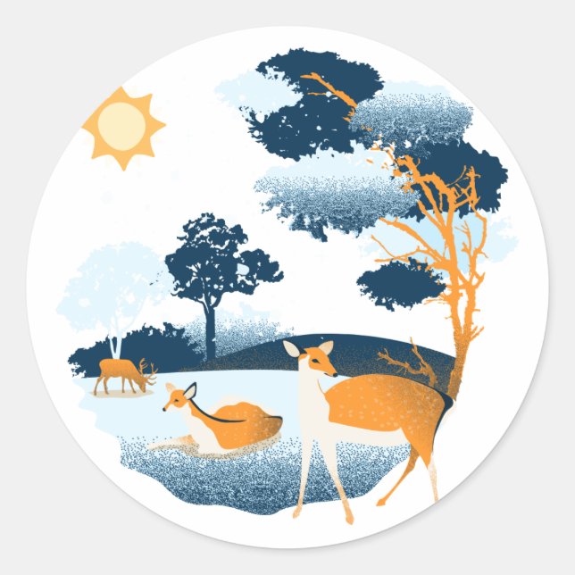 Sticker Rond Nature De L'Autocollant Naturel (Devant)