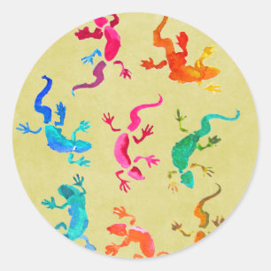 Sticker Rond Nature écologique du gecko reptile