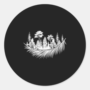 Sticker Rond Nature Forêt Plantes Arbres Camping Randonnée Mont