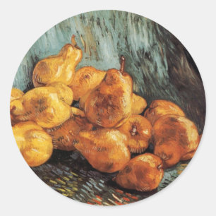 Sticker Rond Nature morte aux poires de coing par Vincent van G