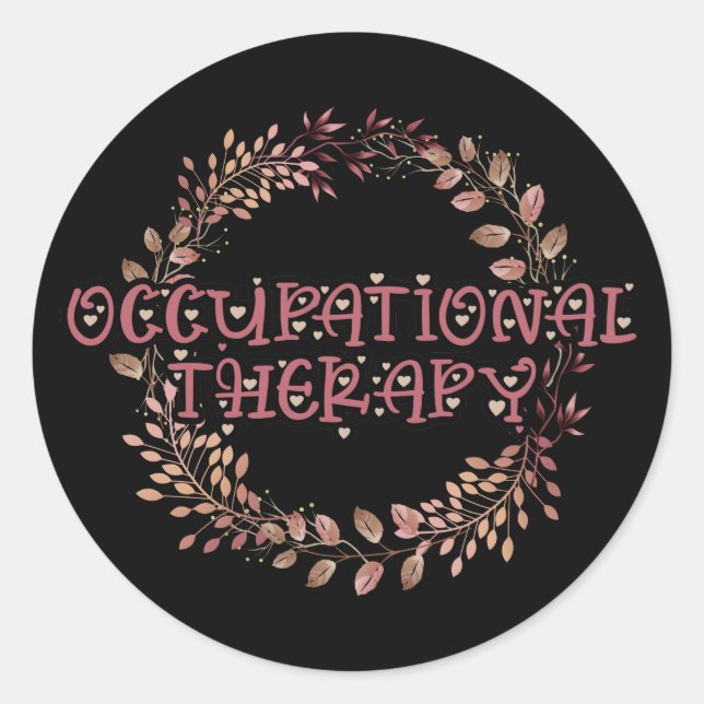 Sticker Rond Nature OTA Therapist OT Exercice Profession Feuill (Devant)