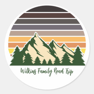 Sticker Rond Nature personnalisée Famille Vacances Forêt verte