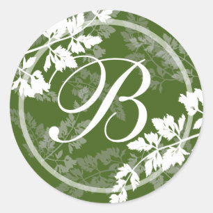 Sticker Rond Nature romantique/ Monogramme