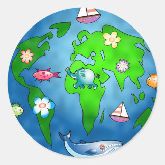 Sticker Rond Natures Planète