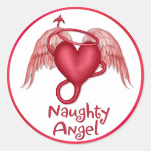 Sticker Rond Naughty Angel