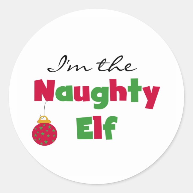 Sticker Rond Naughty Elf (Devant)