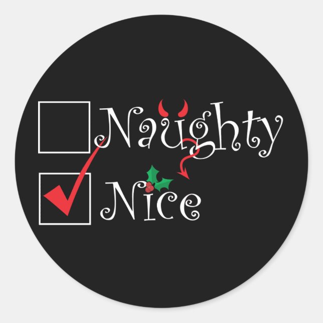 Sticker Rond Naughty Nice (Devant)