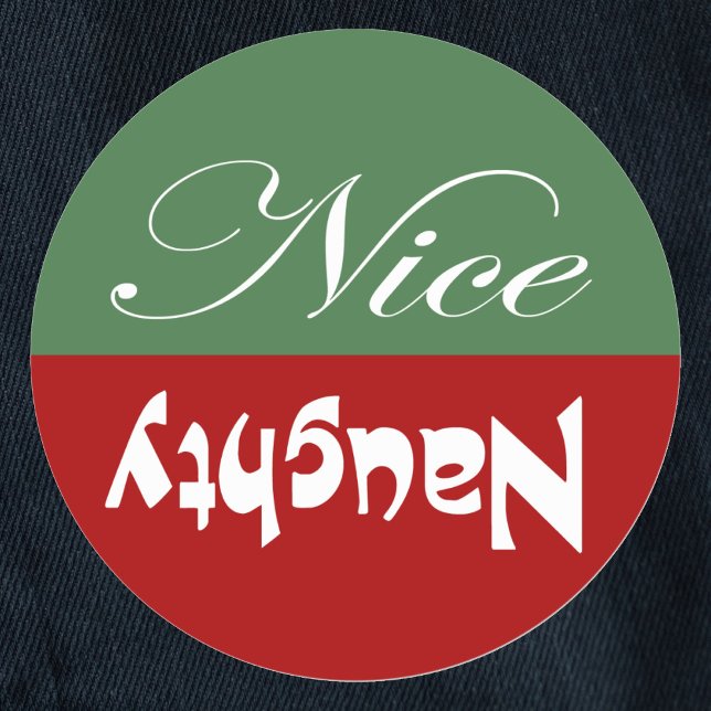 Sticker Rond Naughty ou Nice (Créateur téléchargé)