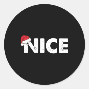 Sticker Rond Naughty Ou Nice À Jouer Noël