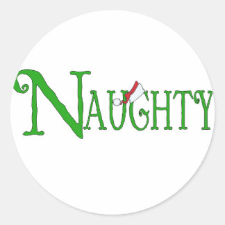 Sticker Rond Naughty pour Noël
