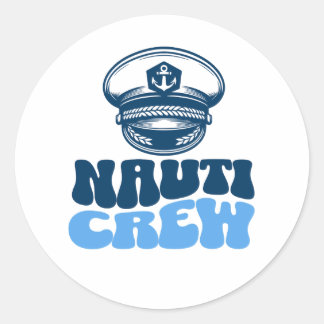 Sticker Rond Nauti Nautical bachelorette party crew