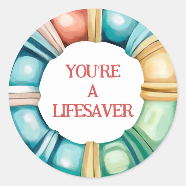 Sticker Rond Nautical Beach Ahoy Boys Invitation Anniversaire (Devant)