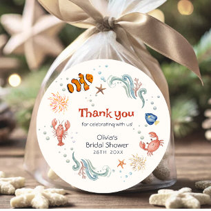 Sticker Rond Nautical Fruits de Mer Elle est une prise Shower d