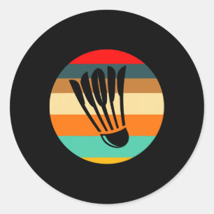 Sticker Rond Navette rétro Badminton