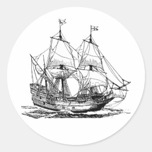 Sticker Rond Navire de Colomb