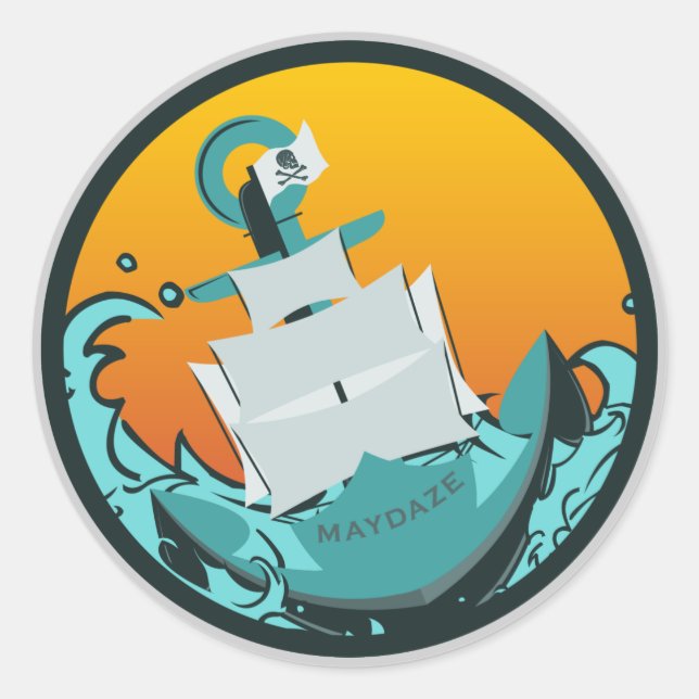 Sticker Rond navire en voie de naufrage (Devant)