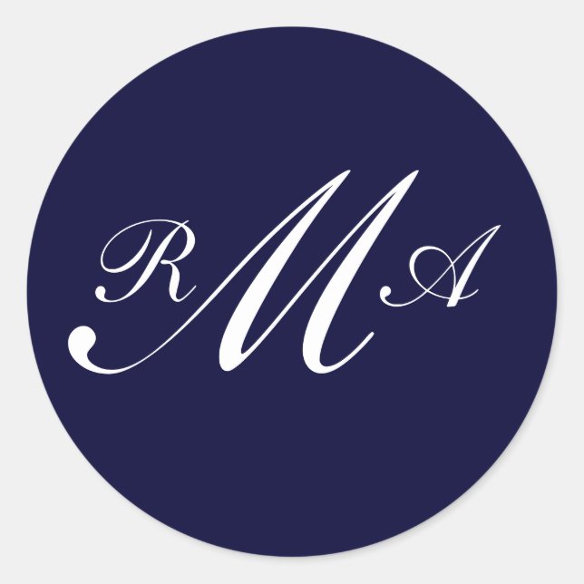 Sticker Rond Navire Monogramme Invitation Phoque Trois Lettres (Devant)