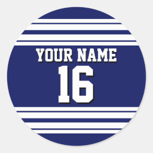 Sticker Rond Navy Blue White Team