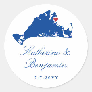 Sticker Rond Navy Oak Bluffs de Martha's Vineyard
