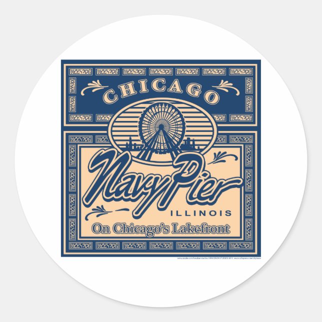 Sticker Rond Navy Pier Chicago (Devant)