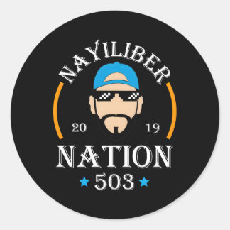 Sticker Rond Nayib Bukele Nayiliber Nation 503 El Salvador
