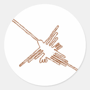 Sticker Rond Nazca Lines Croquis de colibris