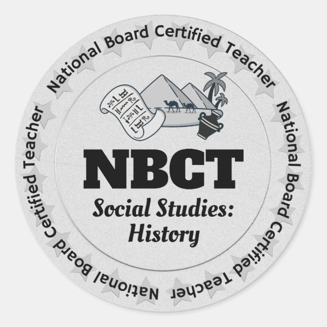Sticker Rond NBCT année personnalisée Études sociales : histoir (Devant)