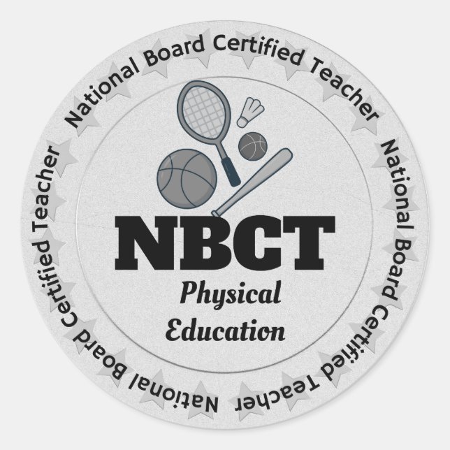 Sticker Rond NBCT National Board Enseignant Enseignement physiq (Devant)