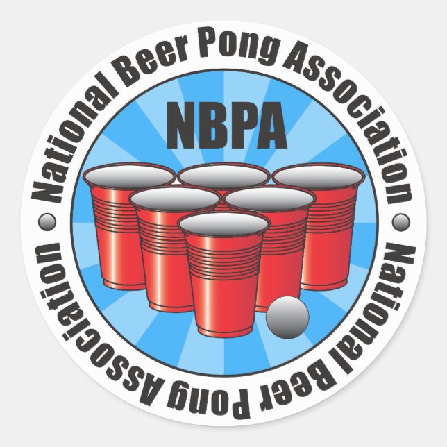 Sticker Rond NBPA National Beer Pong Association Starburst (Devant)