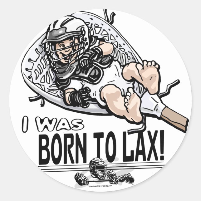 Sticker Rond Né à LaX Lacrosse Gear (Devant)