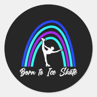 Sticker Rond Né À Patinage Sur Glace Patinage Figure Patinage G