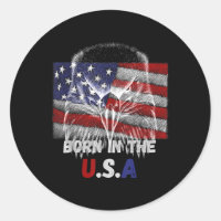 Né Aux Etats-Unis un aigle Silhouette Patriotique