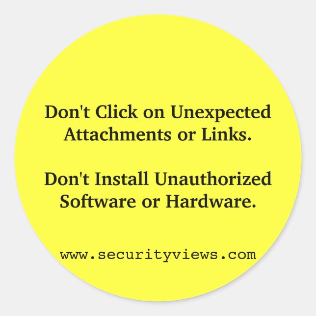 Sticker Rond Ne cliquez pas ! (Devant)