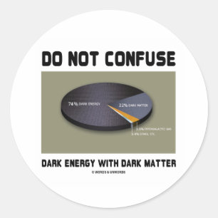 Sticker Rond Ne Confonds Pas L'Énergie Sombre Avec La Matière S