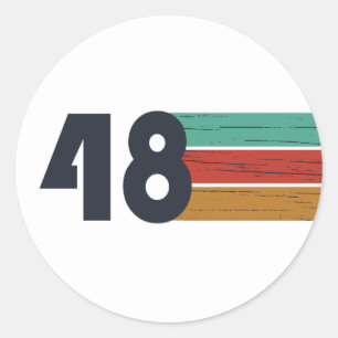 Sticker Rond Né en 1948 anniversaire vintage