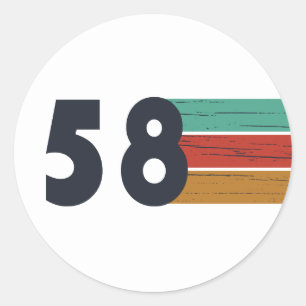 Sticker Rond né en 1958 anniversaire vintage