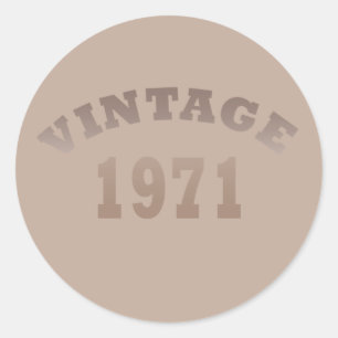Sticker Rond Né en 1971 cadeau d'anniversaire vintage