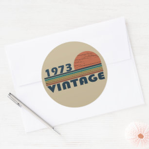 Sticker Rond Né en 1973 cadeau d'anniversaire vintage