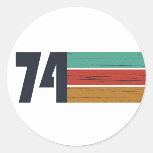 Sticker Rond né en 1974 fête d'anniversaire vintage