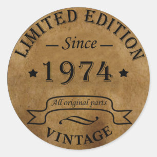 Sticker Rond Né en 1974 vintage 50e anniversaire