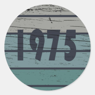 Sticker Rond Né en 1975 cadeau vintage 50e anniversaire