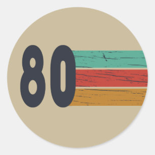 Sticker Rond Né en 1980 cadeau d'anniversaire vintage