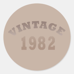 Sticker Rond Né en 1982 anniversaire vintage