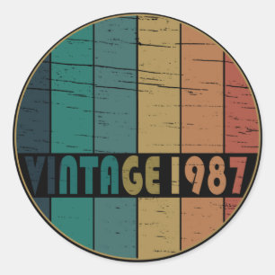 Sticker Rond né en 1987 cadeau d'anniversaire vintage